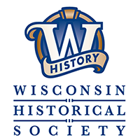 Logo of the Wisconsin Historical Society featuring a stylized 'W' and the word 'History'.